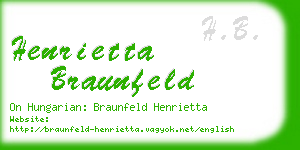 henrietta braunfeld business card